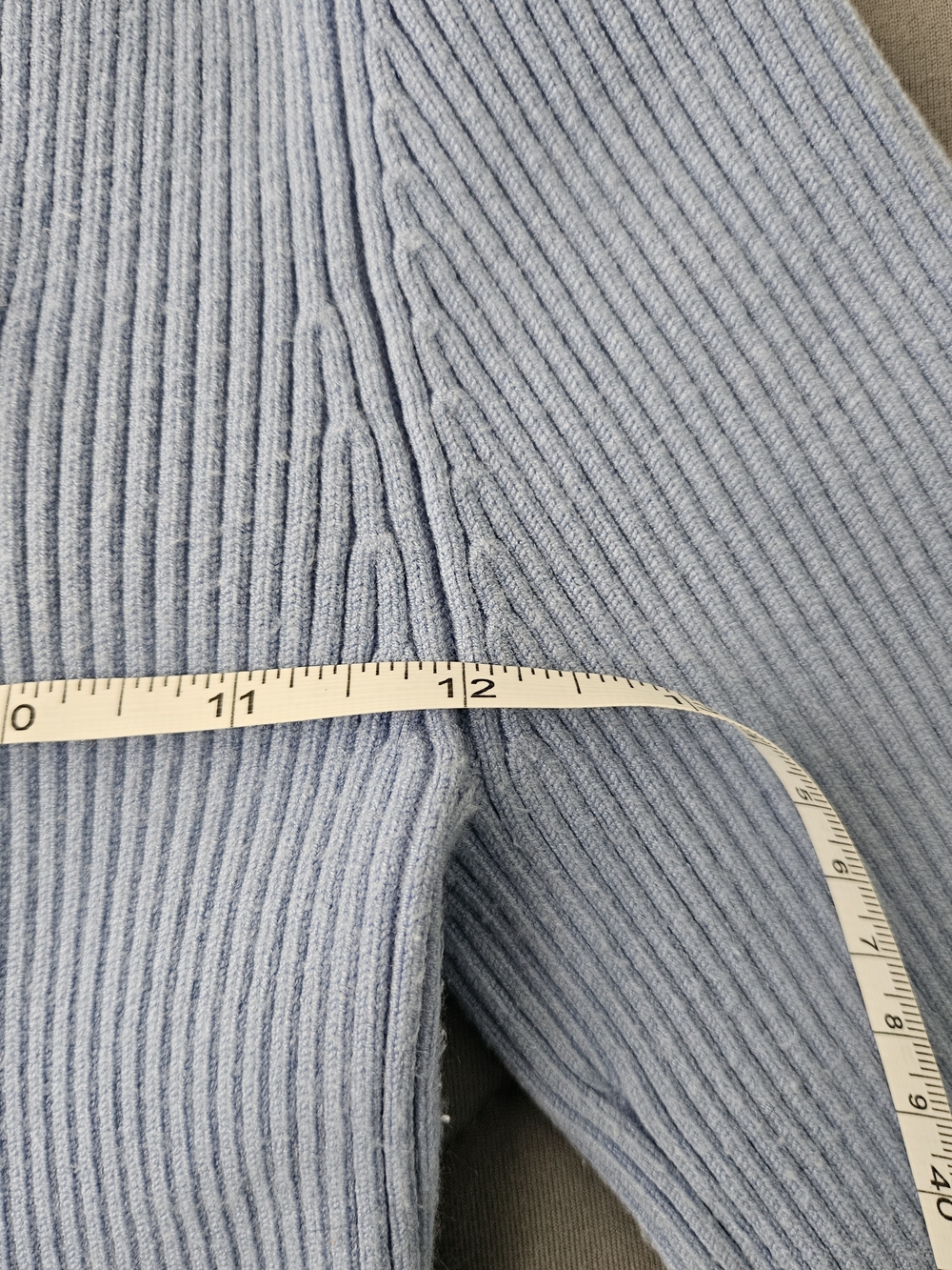Open Edit Ribbed Square-Neck Long Sleeve Top - Light Blue Size XS Minimalist - Picture 4 of 7